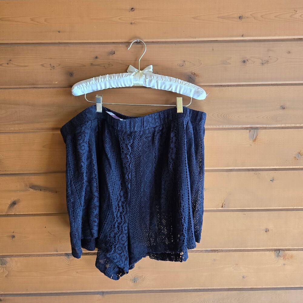 Adore Me Set Nika NWT 2X Lace Cover Up Top Shorts Pajama Swim Swimwear Black - Picture 7 of 7